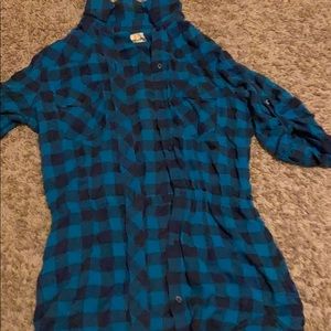 Flannel button down top